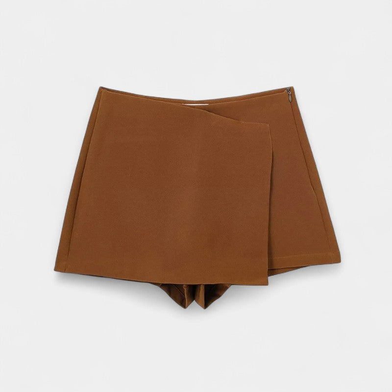 Gleame.-Korte broeken-Gleame Shorts - Vrouwen asymmetrische zijritssluiting rok shorts vintage hoge taille