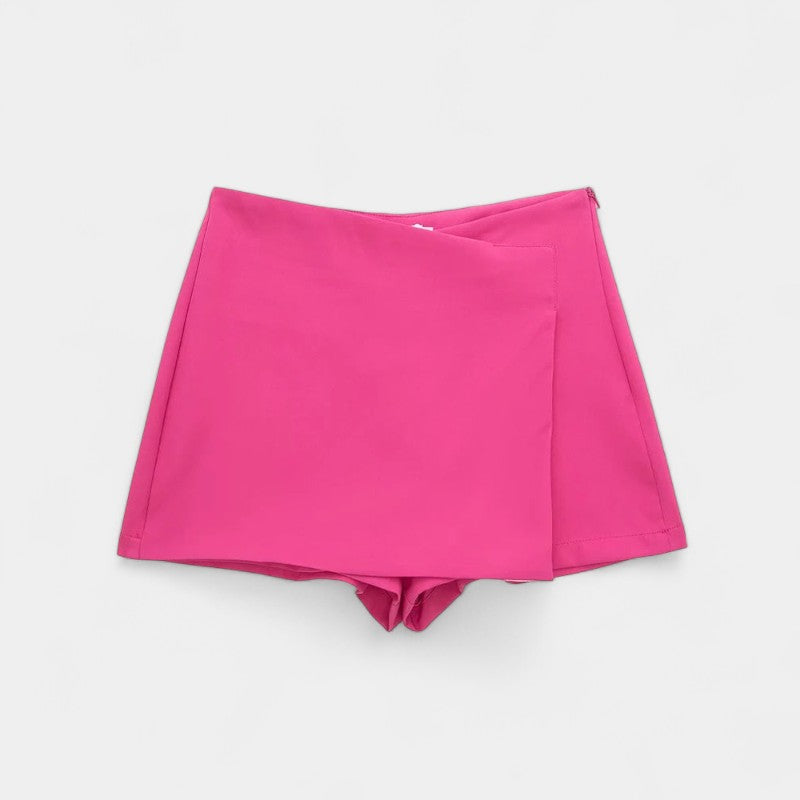 Gleame.-Korte broeken-Gleame Shorts - Vrouwen asymmetrische zijritssluiting rok shorts vintage hoge taille
