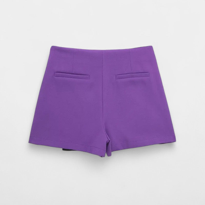 Gleame.-Korte broeken-Gleame Shorts - Vrouwen asymmetrische zijritssluiting rok shorts vintage hoge taille