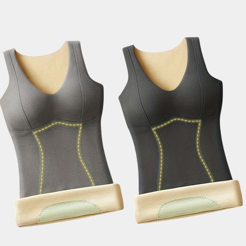 Gleame.-Lingerie-Gleame top - slank thermisch hemd met ronde hals en kant