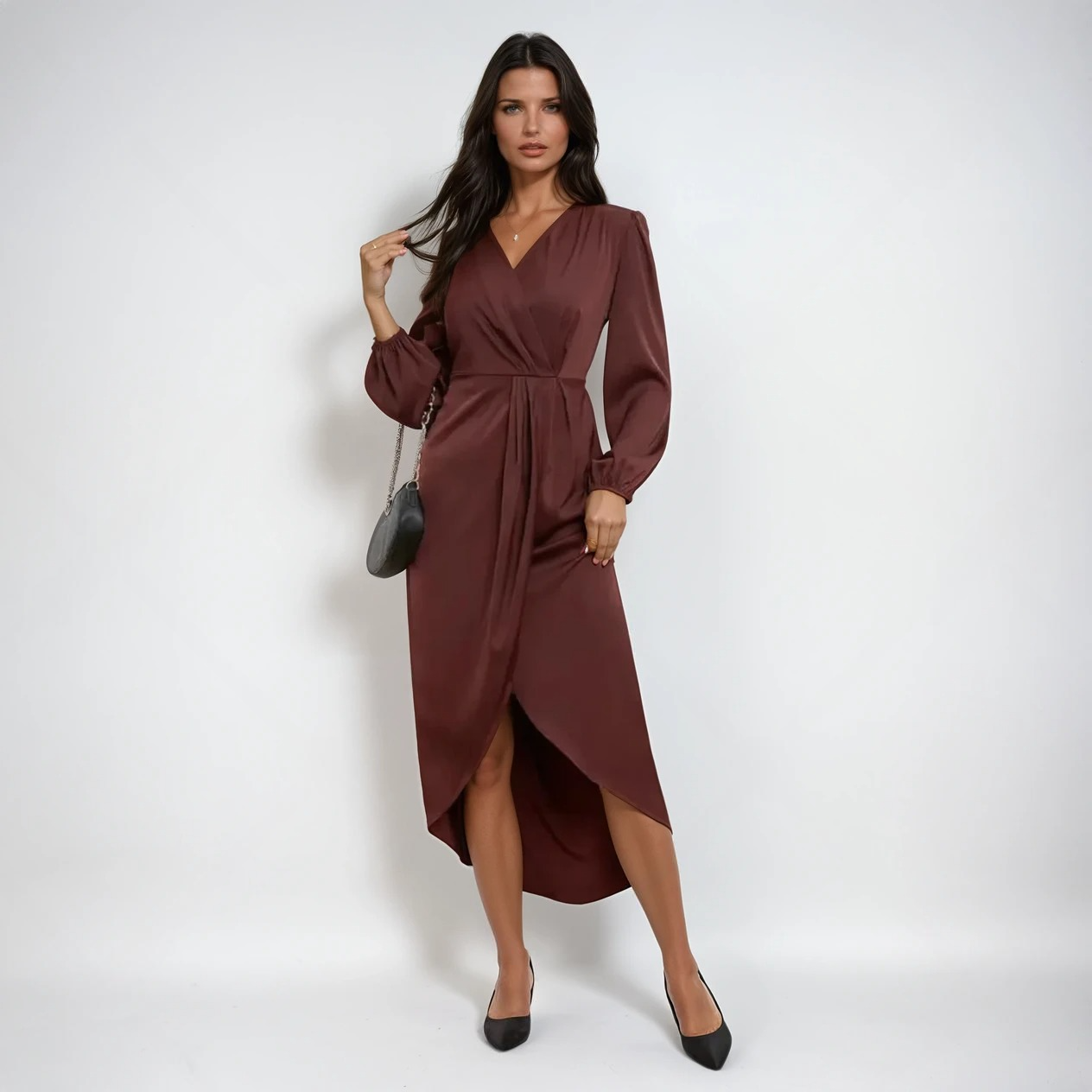 Gleame Midi Dress Gleame Jurk Elegante midi jurk