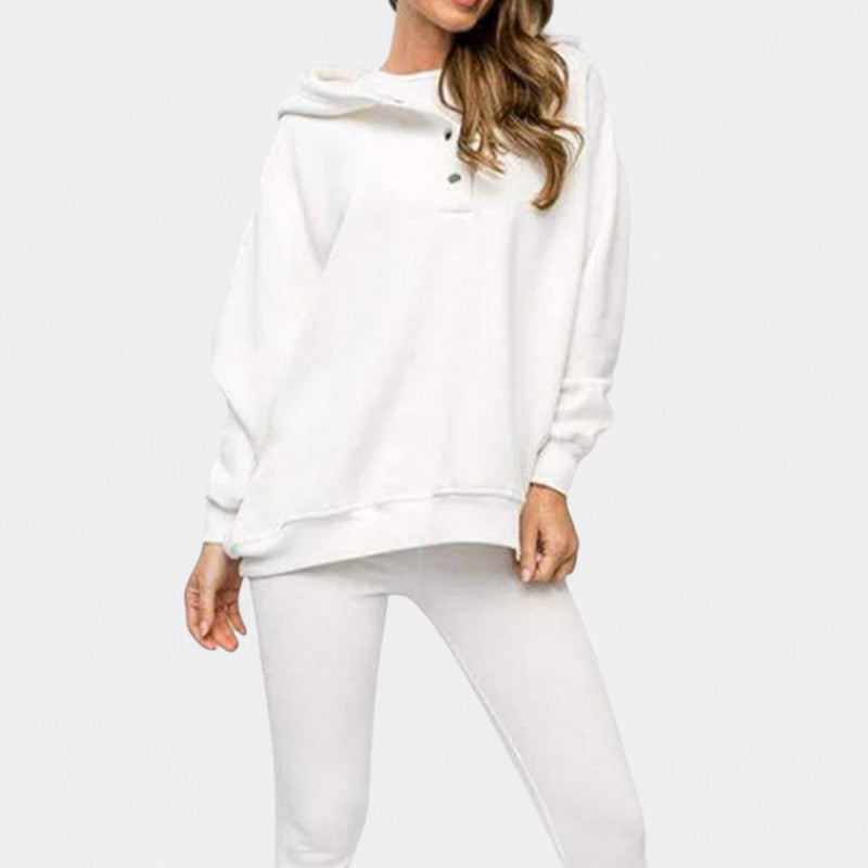 Gleame.-Outfit Sets-Gleame Dames Loungewear Set – Zachte set met capuchontrui en legging