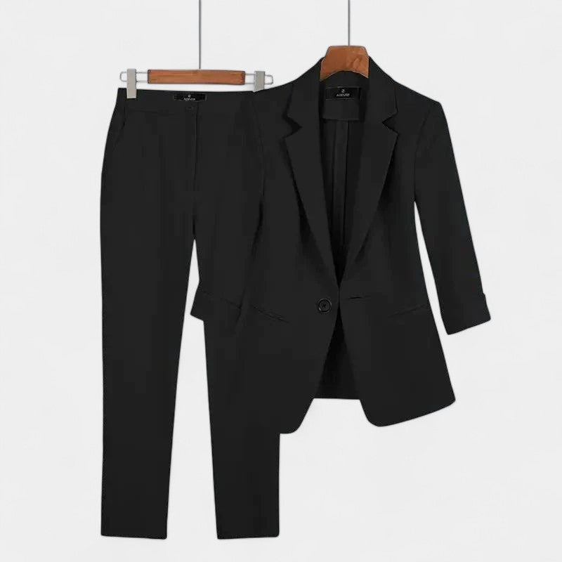 Gleame.-Outfit Sets-Gleame Dames Set – Nette set met blazer en rechte broek