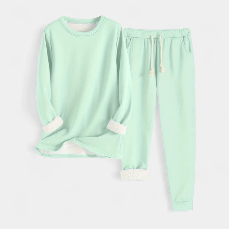 Gleame.-Outfit Sets-Gleame Set - Casual katoenen sweatshirt en broek set voor dames