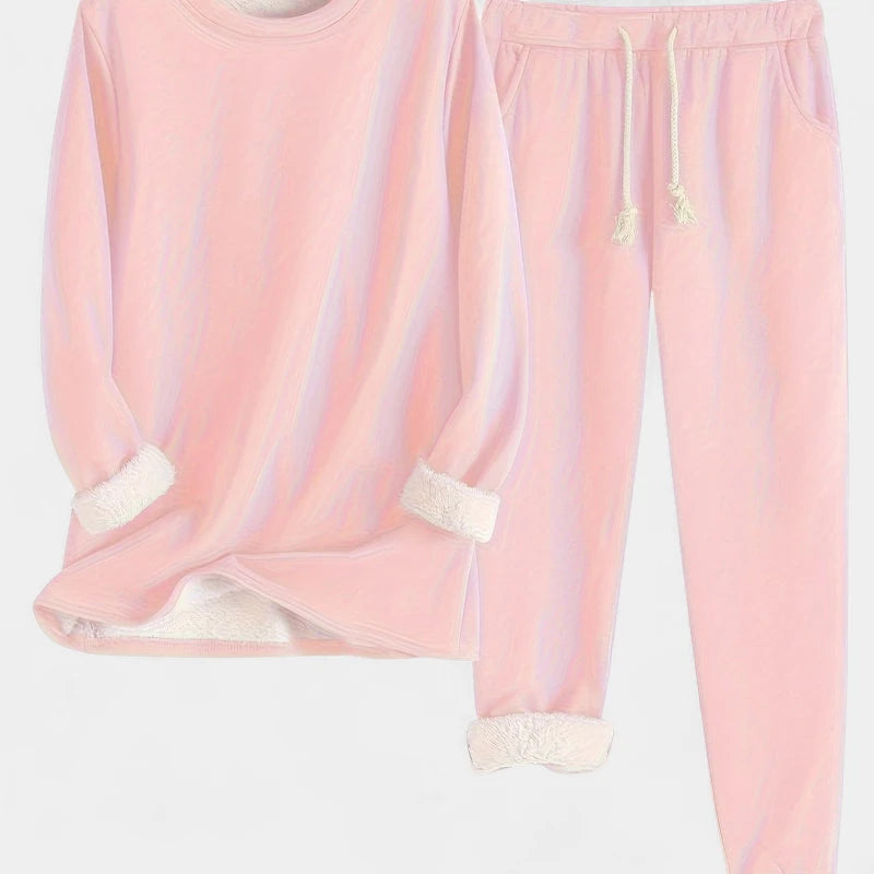 Gleame.-Outfit Sets-Gleame Set - Casual katoenen sweatshirt en broek set voor dames