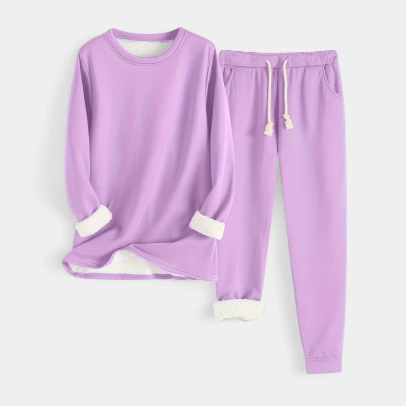 Gleame.-Outfit Sets-Gleame Set - Casual katoenen sweatshirt en broek set voor dames
