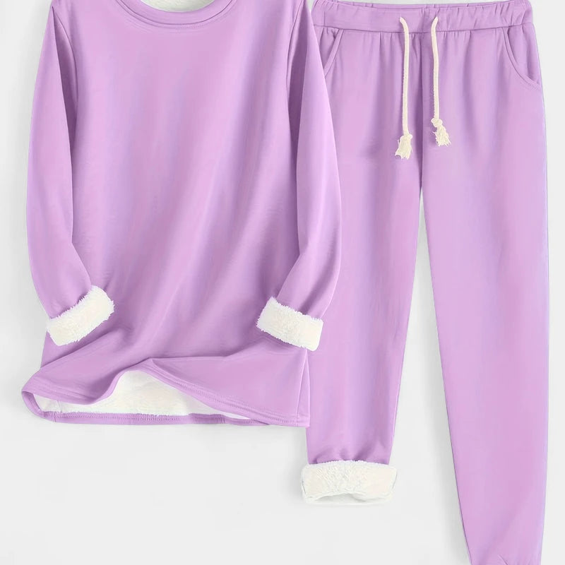 Gleame.-Outfit Sets-Gleame Set - Casual katoenen sweatshirt en broek set voor dames