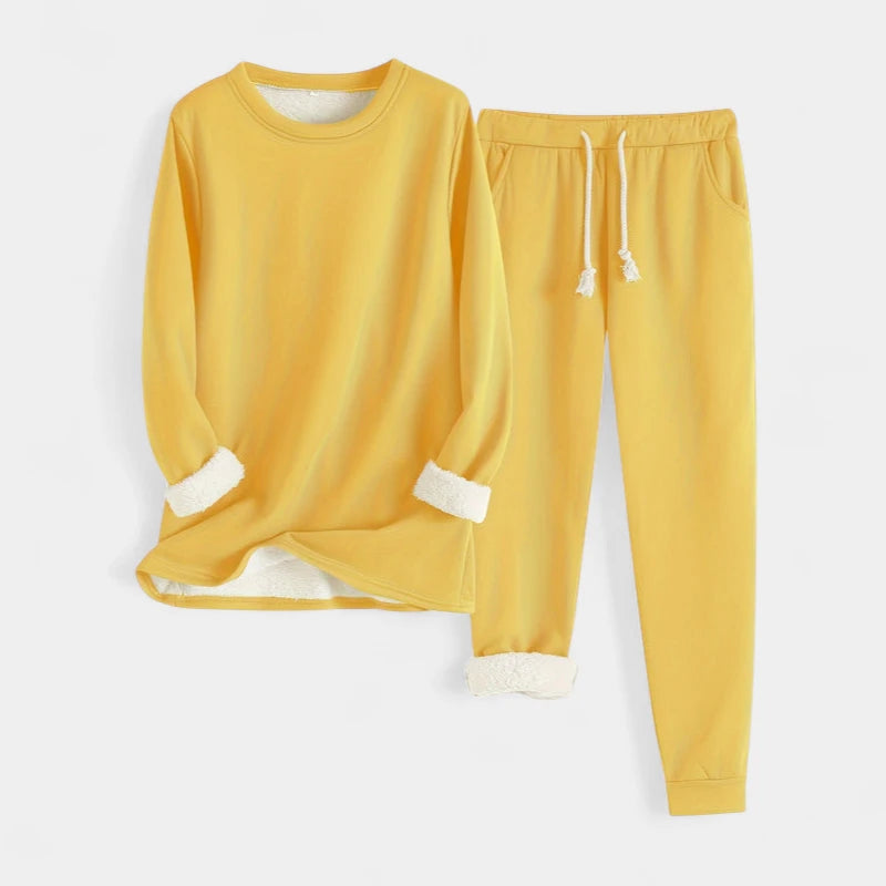 Gleame.-Outfit Sets-Gleame Set - Casual katoenen sweatshirt en broek set voor dames