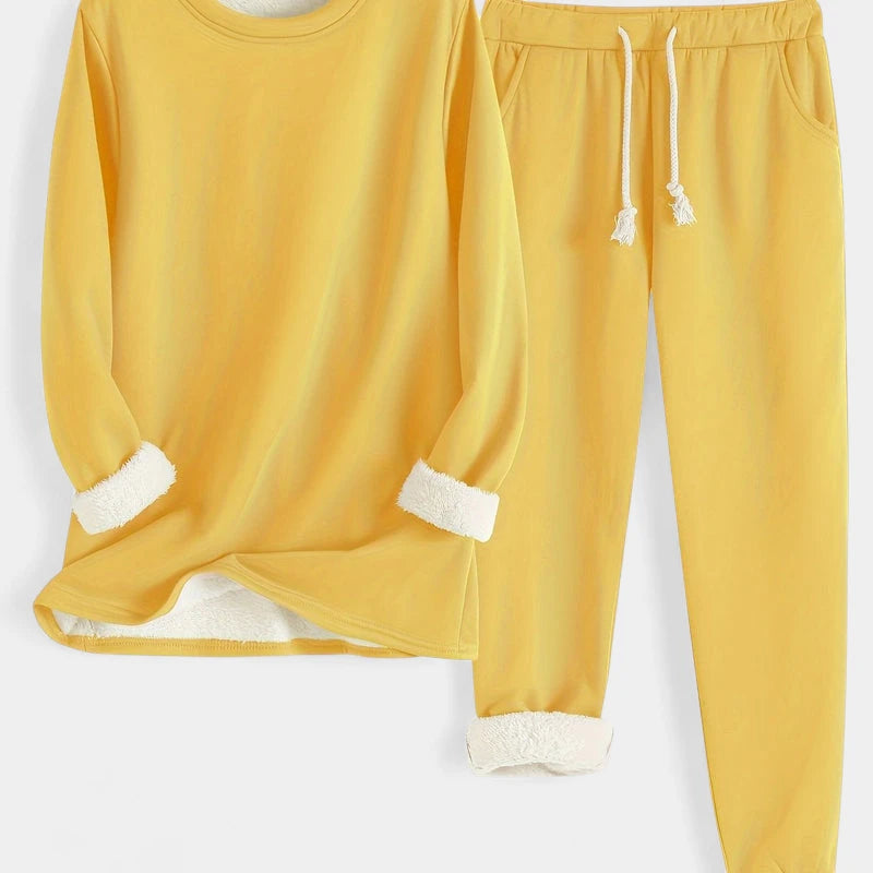 Gleame.-Outfit Sets-Gleame Set - Casual katoenen sweatshirt en broek set voor dames