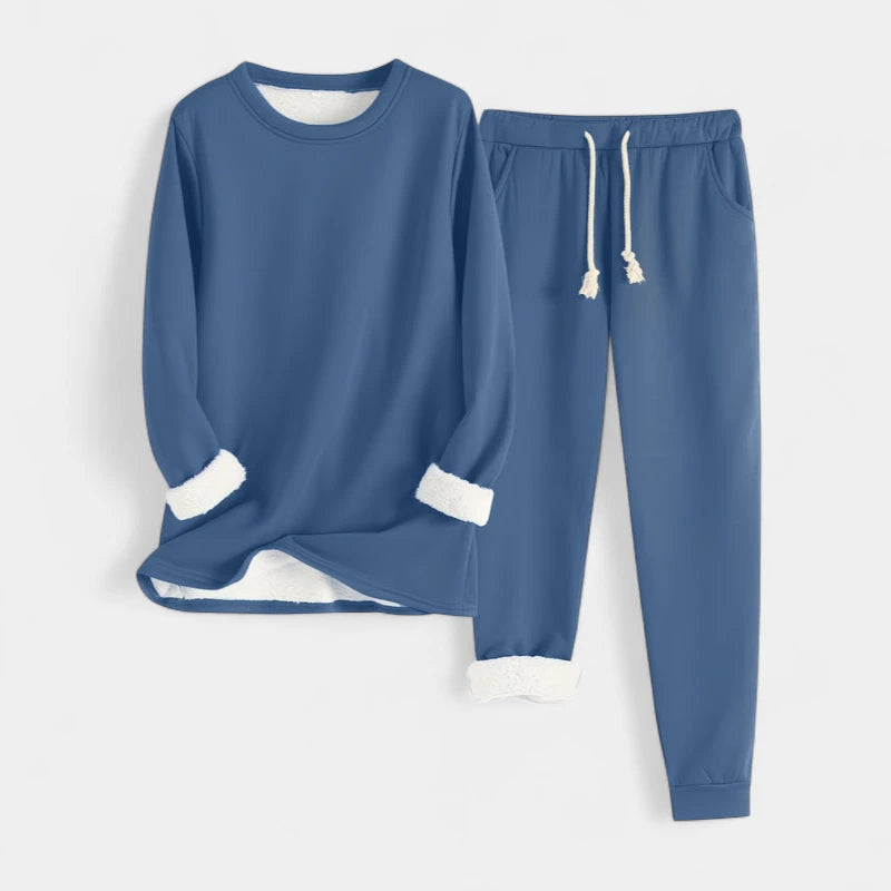 Gleame.-Outfit Sets-Gleame Set - Casual katoenen sweatshirt en broek set voor dames