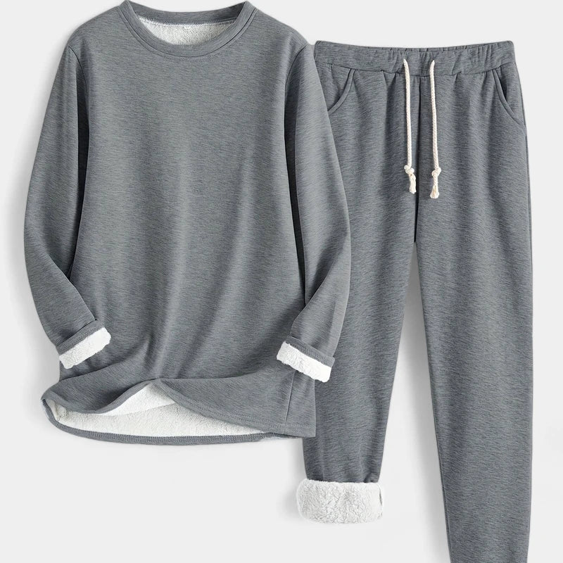 Gleame.-Outfit Sets-Gleame Set - Casual katoenen sweatshirt en broek set voor dames