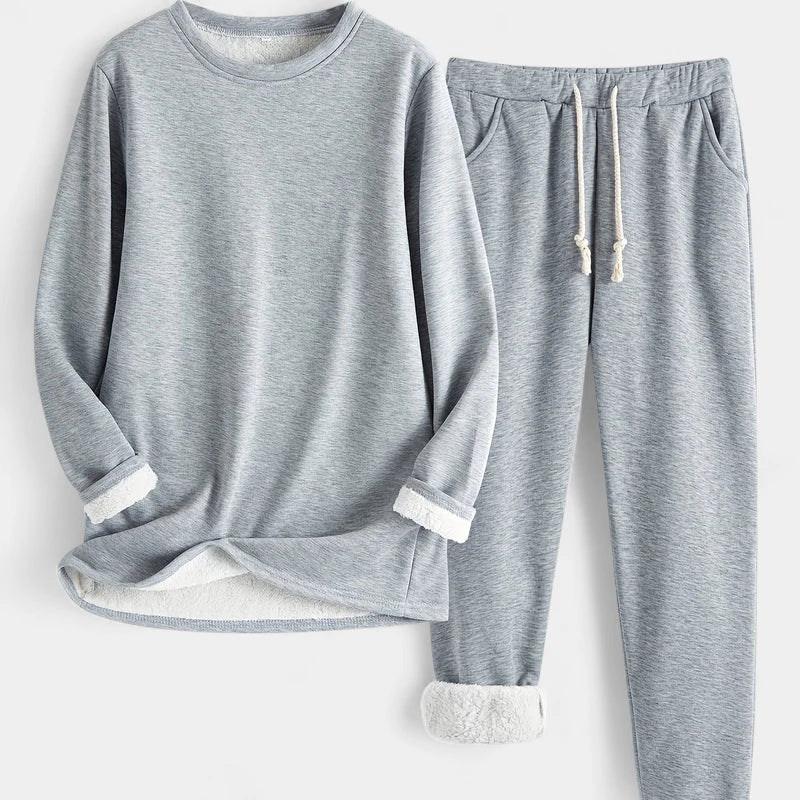 Gleame.-Outfit Sets-Gleame Set - Casual katoenen sweatshirt en broek set voor dames