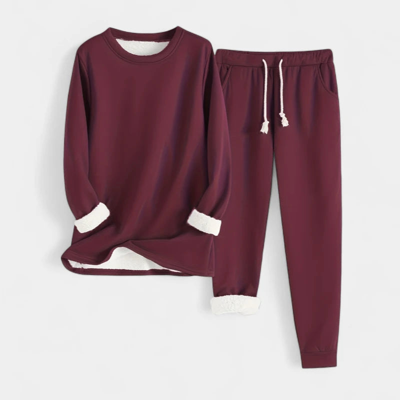 Gleame.-Outfit Sets-Gleame Set - Casual katoenen sweatshirt en broek set voor dames