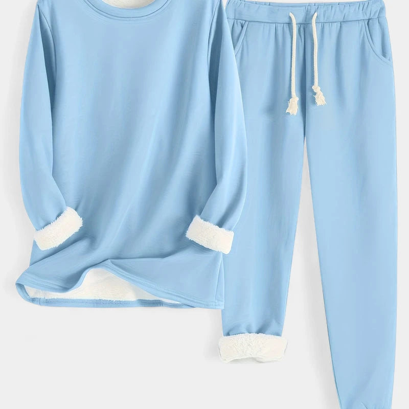 Gleame.-Outfit Sets-Gleame Set - Casual katoenen sweatshirt en broek set voor dames