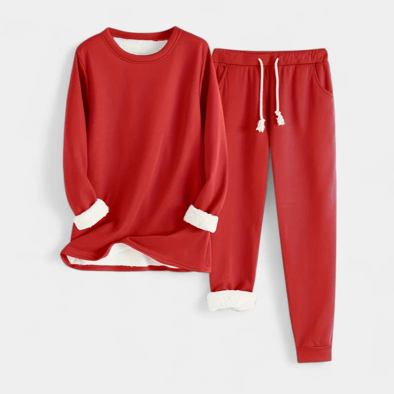 Gleame.-Outfit Sets-Gleame Set - Casual katoenen sweatshirt en broek set voor dames