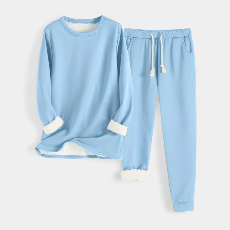 Gleame.-Outfit Sets-Gleame Set - Casual katoenen sweatshirt en broek set voor dames