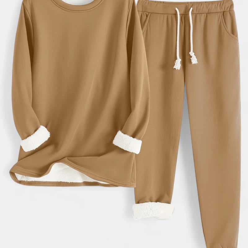 Gleame.-Outfit Sets-Gleame Set - Casual katoenen sweatshirt en broek set voor dames
