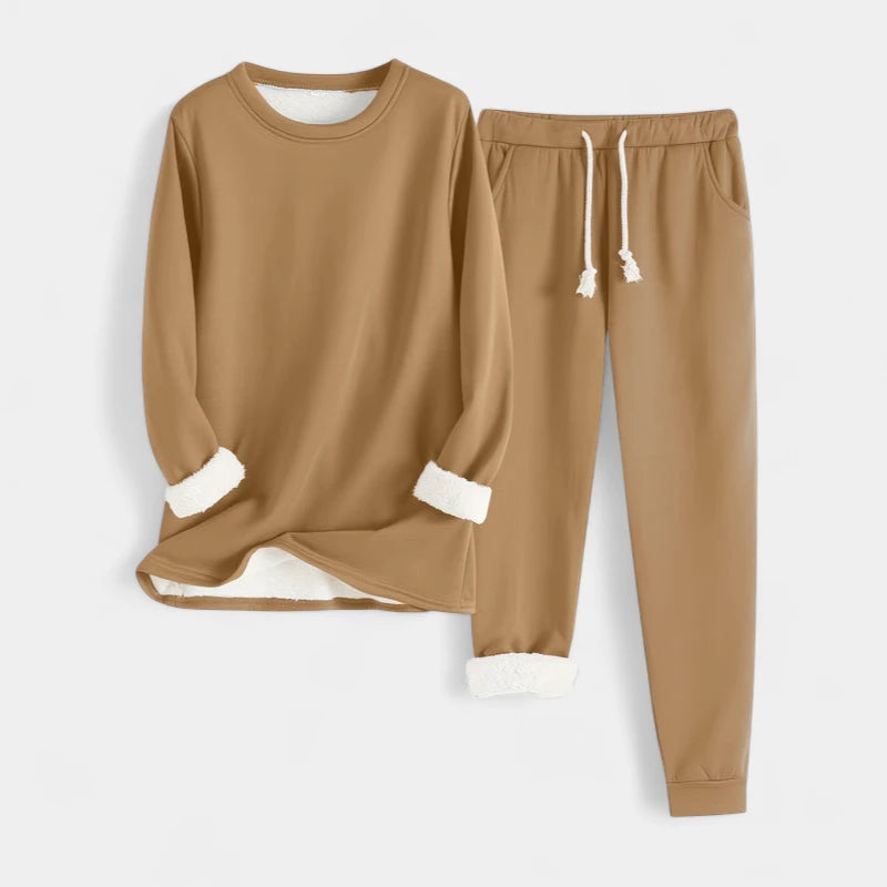 Gleame.-Outfit Sets-Gleame Set - Casual katoenen sweatshirt en broek set voor dames