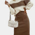 Gleame.-Outfit Sets-Gleame Set - Twee-delig midi rok en longsleeve trui set voor dames
