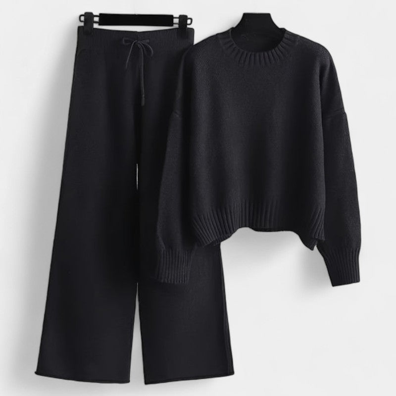 Gleame.-Outfit sets-Gleame Dames Set – Casual set met trui en wijde broek