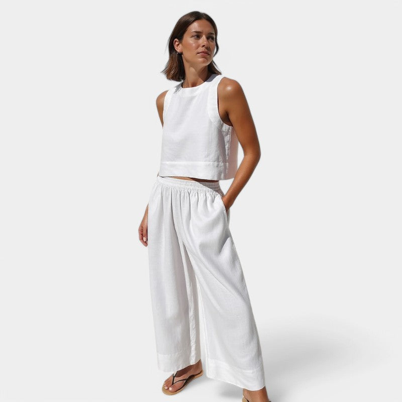 Gleame.-Outfit sets-Gleame Linnen tweedelig set - Lichte, ademende en duurzame zomerset