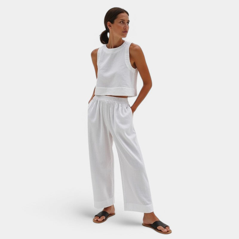 Gleame.-Outfit sets-Gleame Linnen tweedelig set - Lichte, ademende en duurzame zomerset