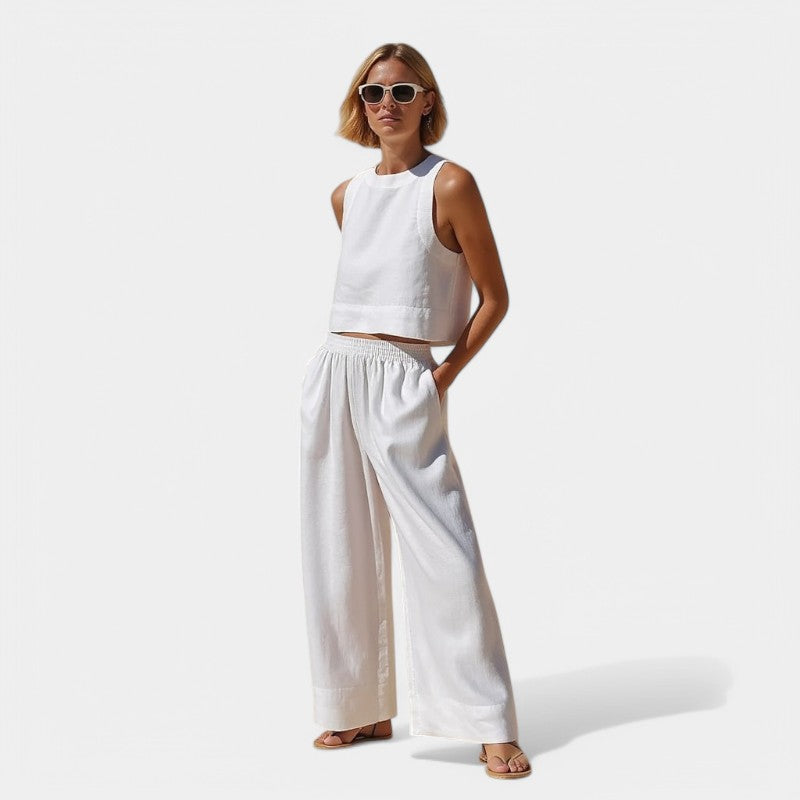 Gleame.-Outfit sets-Gleame Linnen tweedelig set - Lichte, ademende en duurzame zomerset