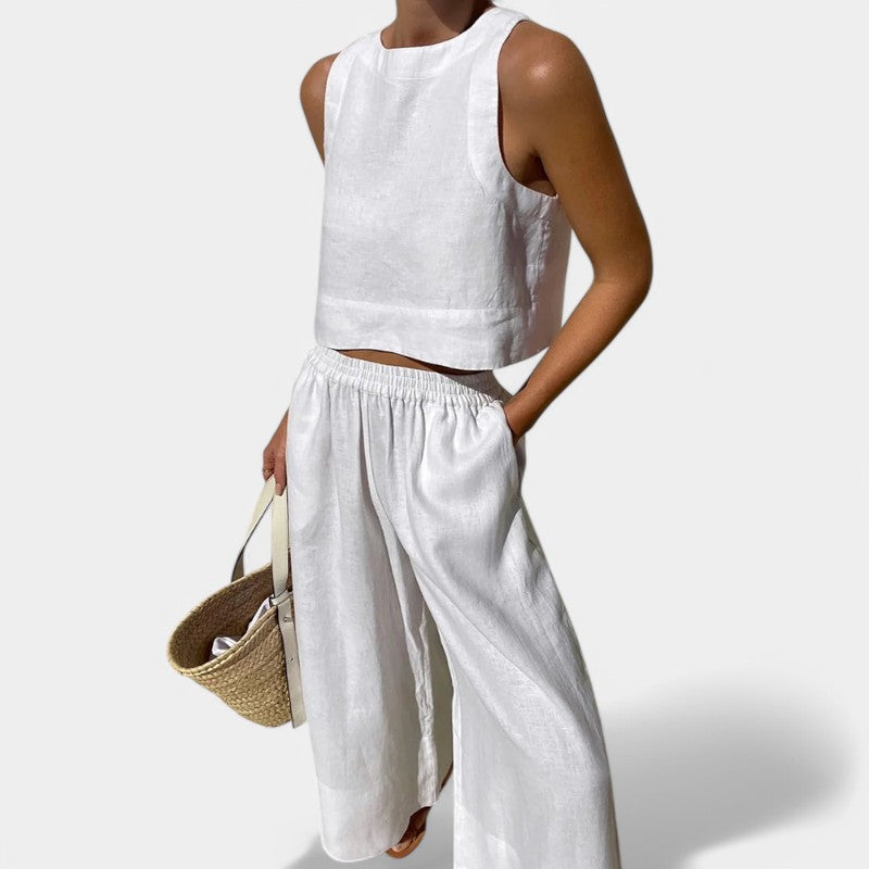 Gleame.-Outfit sets-Gleame Linnen tweedelig set - Lichte, ademende en duurzame zomerset