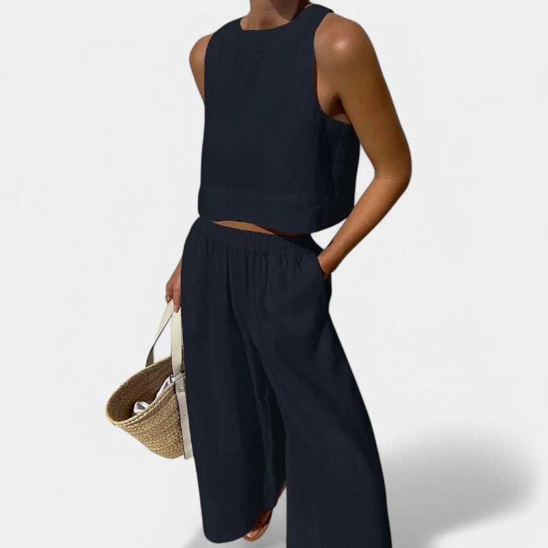 Gleame.-Outfit sets-Gleame Linnen tweedelig set - Lichte, ademende en duurzame zomerset