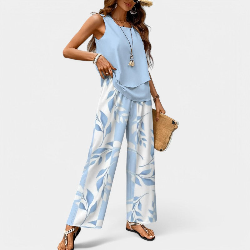 Gleame.-Outfit sets-Gleame Outfit - Chic zomer twee-delige set van luxe stof