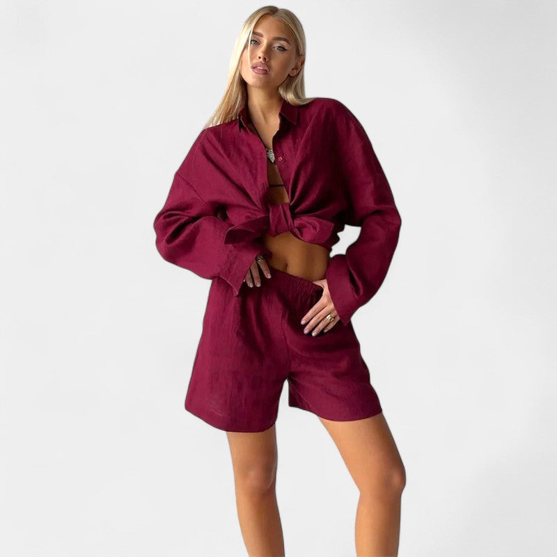 Gleame.-Outfit sets-Gleame Outfit - Vrouwelijke casual katoenen lange mouwen