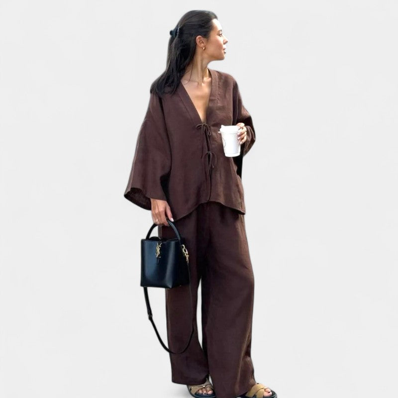 Gleame.-Outfit sets-Gleame Outfit - Vrouwelijke casual katoenen lange mouwen