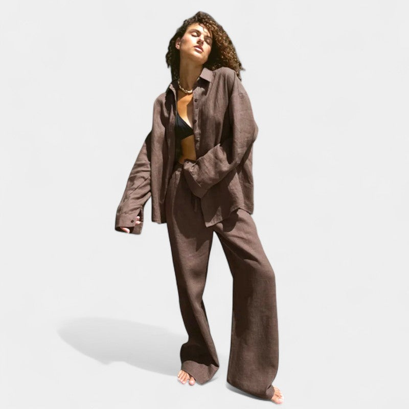 Gleame.-Outfit sets-Gleame Outfit - Vrouwelijke casual katoenen lange mouwen