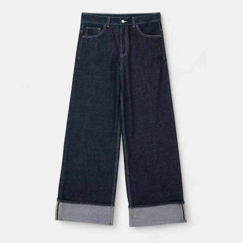 Gleame.-Outfit sets-Gleame Outfitset - Casual denim set met lange mouwen