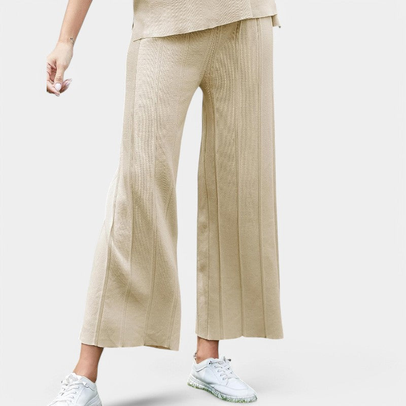 Gleame.-Outfit sets-Gleame Set - Elegante mouwloze vest met wijde broek