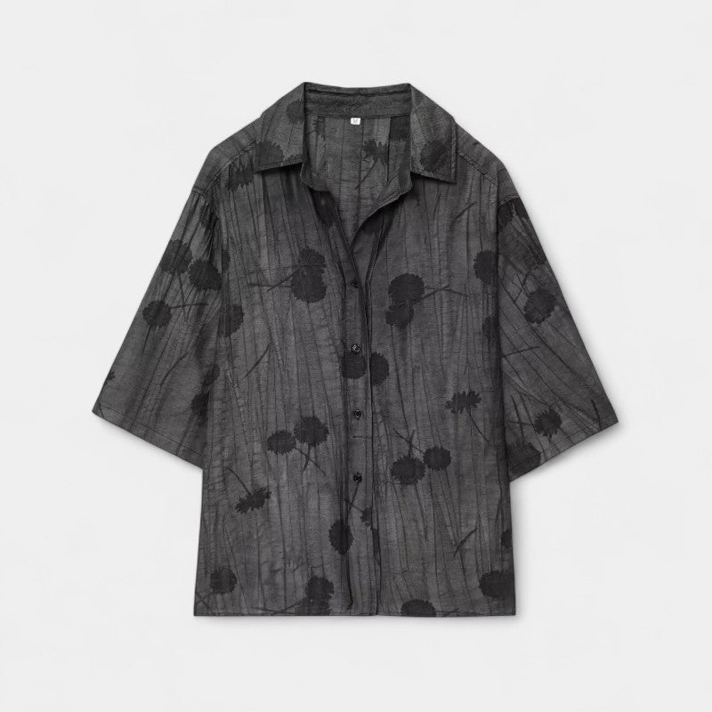 Gleame.-Outfit sets-Gleame Shirt en broek - Losse shirt met korte mouwen en elastieke taille