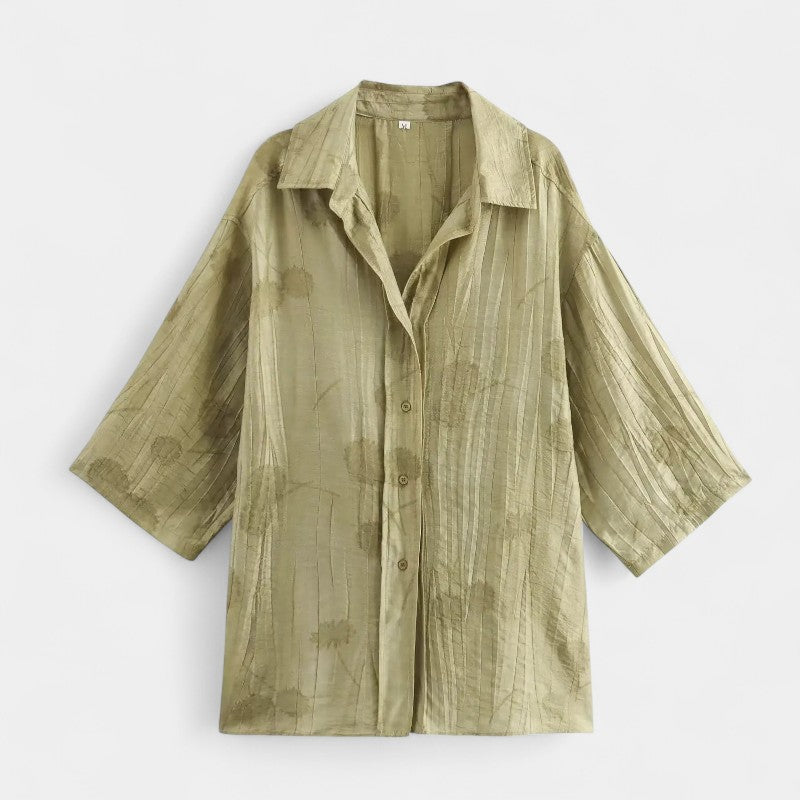 Gleame.-Outfit sets-Gleame Shirt en broek - Losse shirt met korte mouwen en elastieke taille