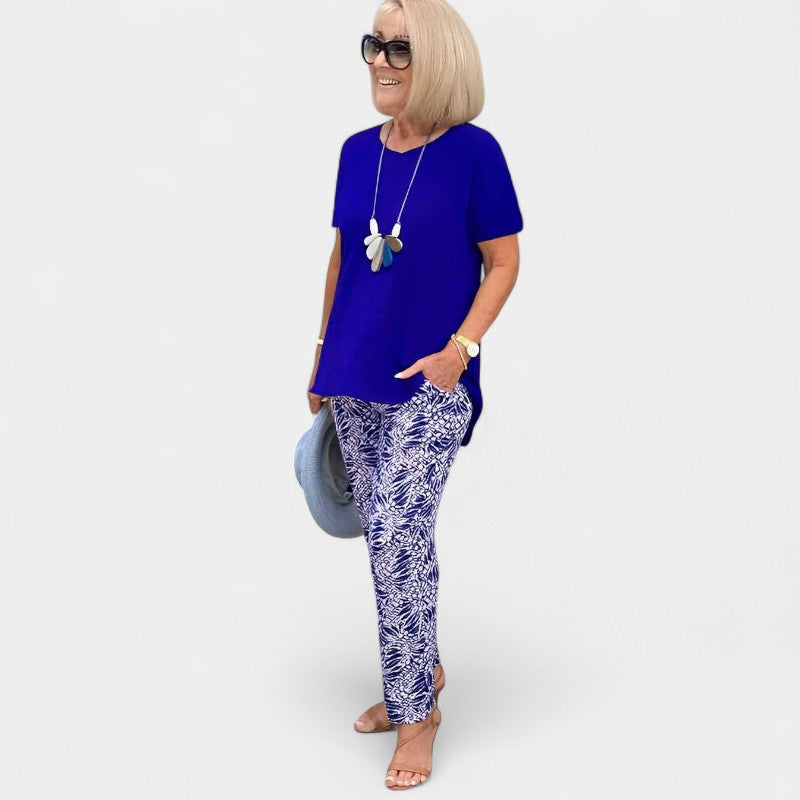 Gleame.-Outfit sets-Gleame Twee-delige outfit sets - Korte mouwen in effen kleur