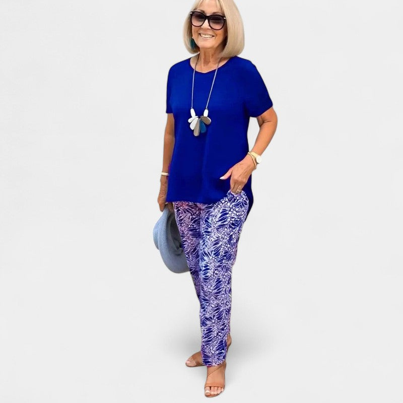 Gleame.-Outfit sets-Gleame Twee-delige outfit sets - Korte mouwen in effen kleur