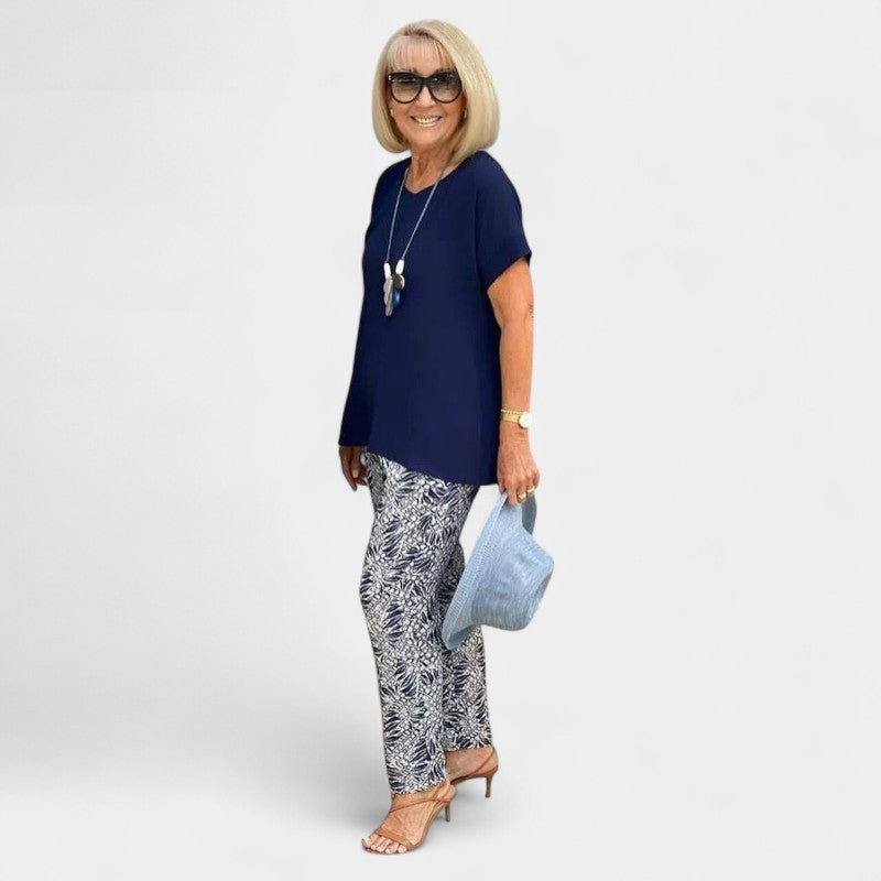 Gleame.-Outfit sets-Gleame Twee-delige outfit sets - Korte mouwen in effen kleur