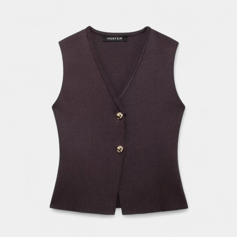 Gleame Tweedelige Outfit Set - Vrouwelijke set van lange rok en gilet