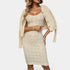 Gleame.-Outfit sets-Gleame Tweedelige Set - Elegant gebreide set van jurk met vest