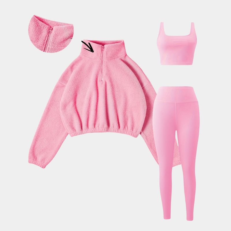 Gleame.-Outfit sets-Gleame set - elastische set met halve rits en skinny broek