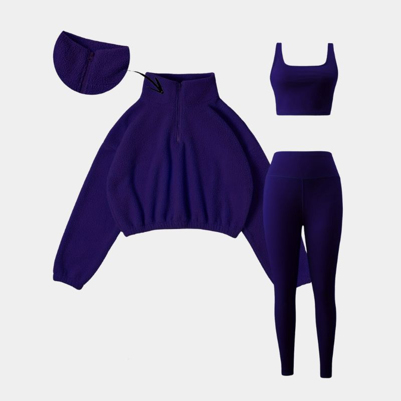 Gleame.-Outfit sets-Gleame set - elastische set met halve rits en skinny broek