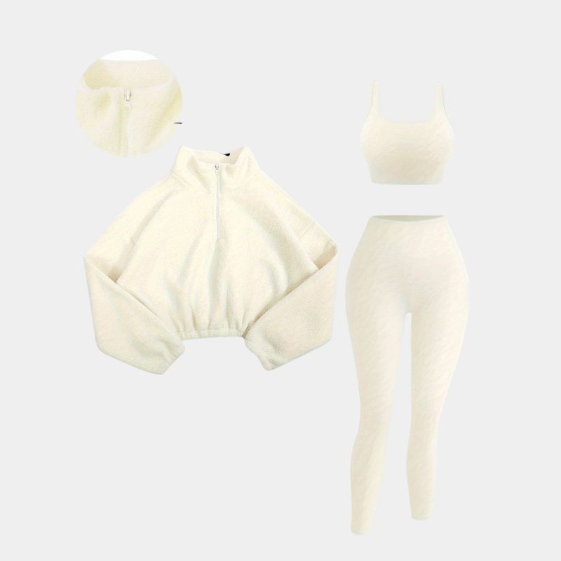 Gleame.-Outfit sets-Gleame set - elastische set met halve rits en skinny broek