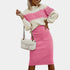 Gleame.-Outfit sets-Gleame trui set: tweedelige outfit met lange mouwen en rok