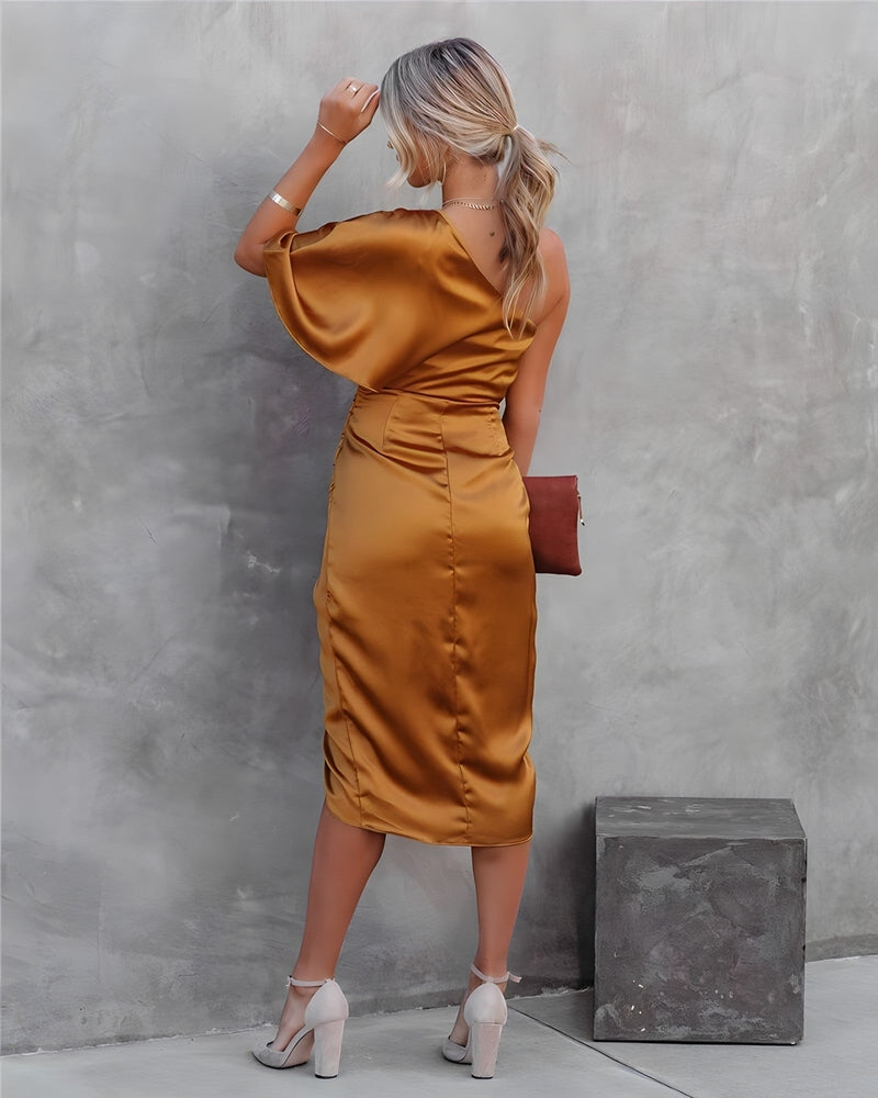 Gleame.-Party dress-Gleame jurk - Zijden feestjurk in diverse kleuren