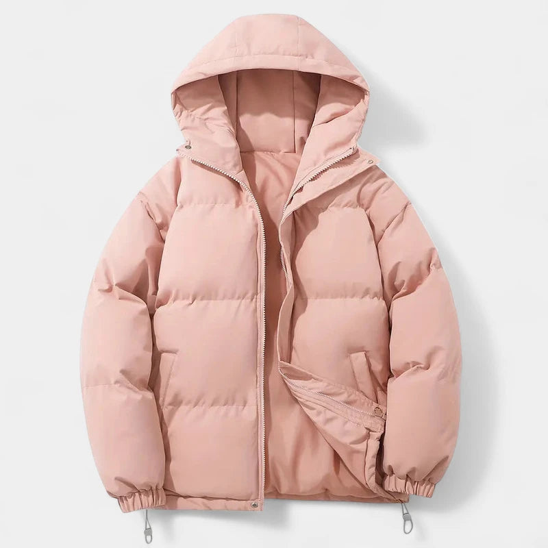 Gleame.-Puffer jacket-Gleame Damesjas - Warme pufferjas met capuchon en ritssluiting