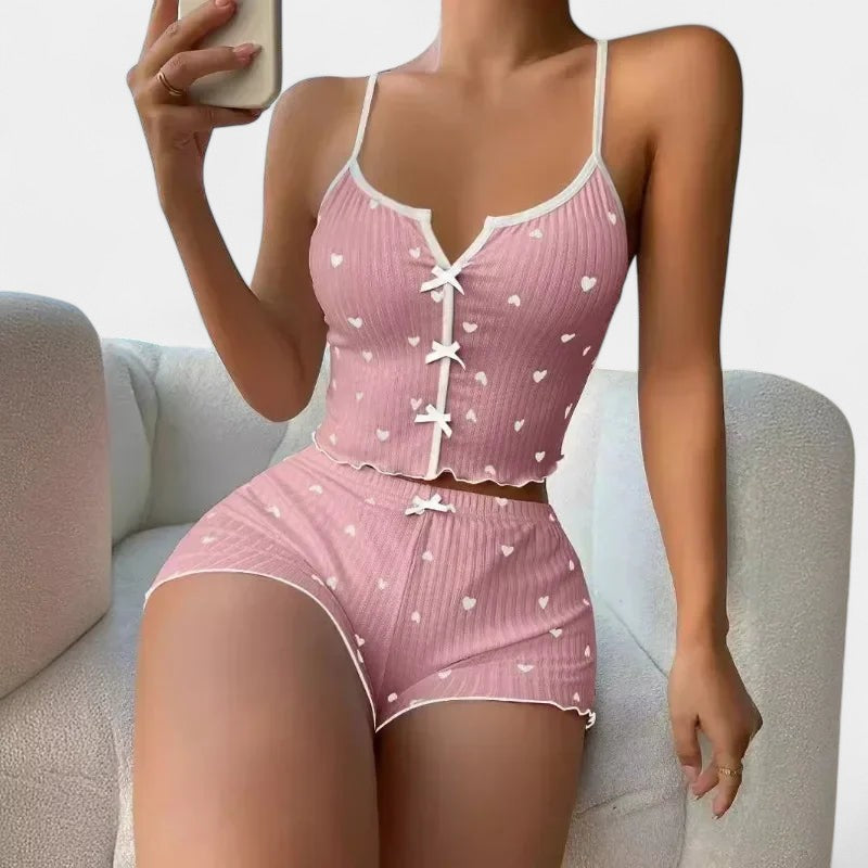 Gleame.-Pyjama-Gleame Pyjama set - Vrouwen pyjama met hartjesprint