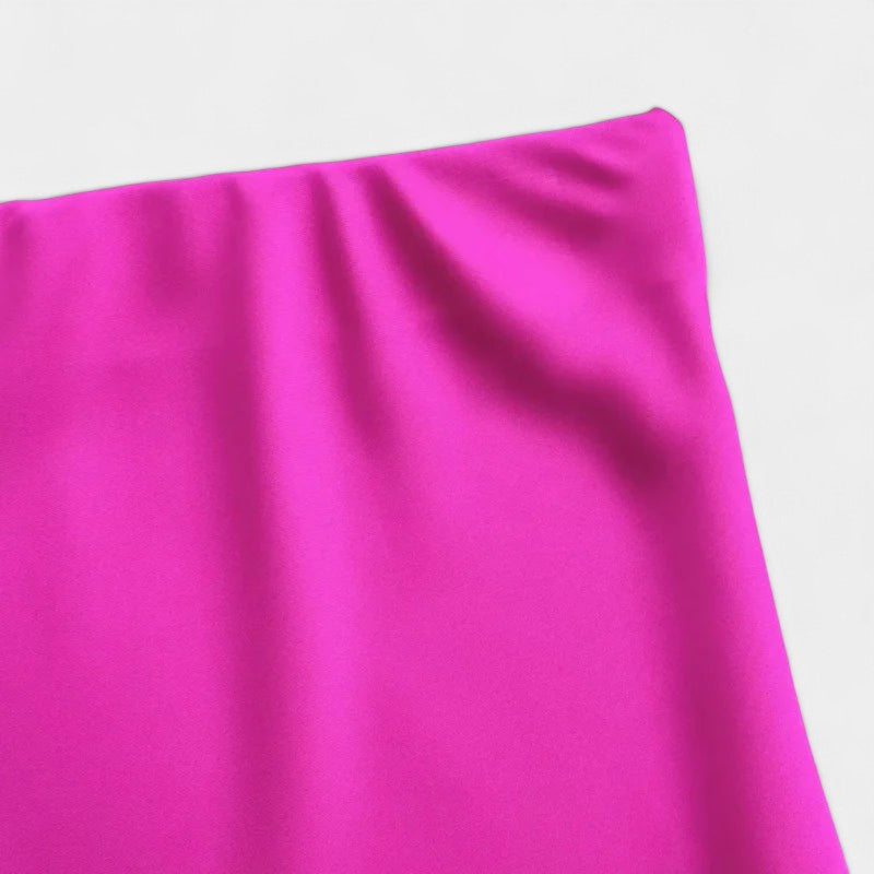 Gleame.-Rokken-Gleame Rok - Satijnen textuur, slanke pasvorm met trekkoord en retro elastische taille